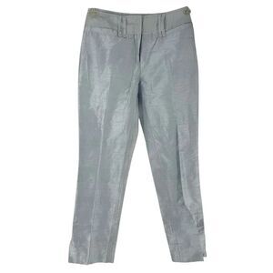 Dolce Gabana Pants Womens US Size 24 Light Blue Textured Silk Cropped Luxury